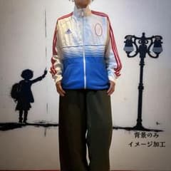 adidas TEAM GB トラックジャケット ジャージ 白×青×赤 L