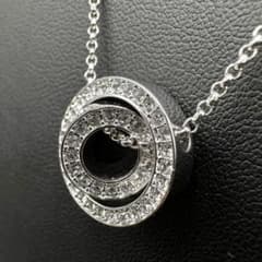 SWAROVSKI ネックレス シルバー ツインリング ラインストーン 98