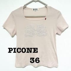 PICONEピッコーネTシャツトップス36S薄ピンクパステルカラー夏半袖