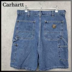 90s 古着 カーハート デニム ペインター レザーパッチ ショートパンツ 33