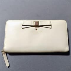 kate spade ホワイトレザー 長財布 アイボリー