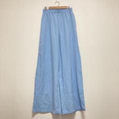 【シーイン】SHEIN ガウチョパンツ ライトブルー ゴムウエスト レディースS