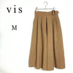 【VIS】ワイドパンツ スカンツ Mサイズ 茶・ブラウン ベージュ 3020