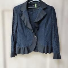 美品★LA MIRLEY フリルレースジャケット＆トップス セットアップ